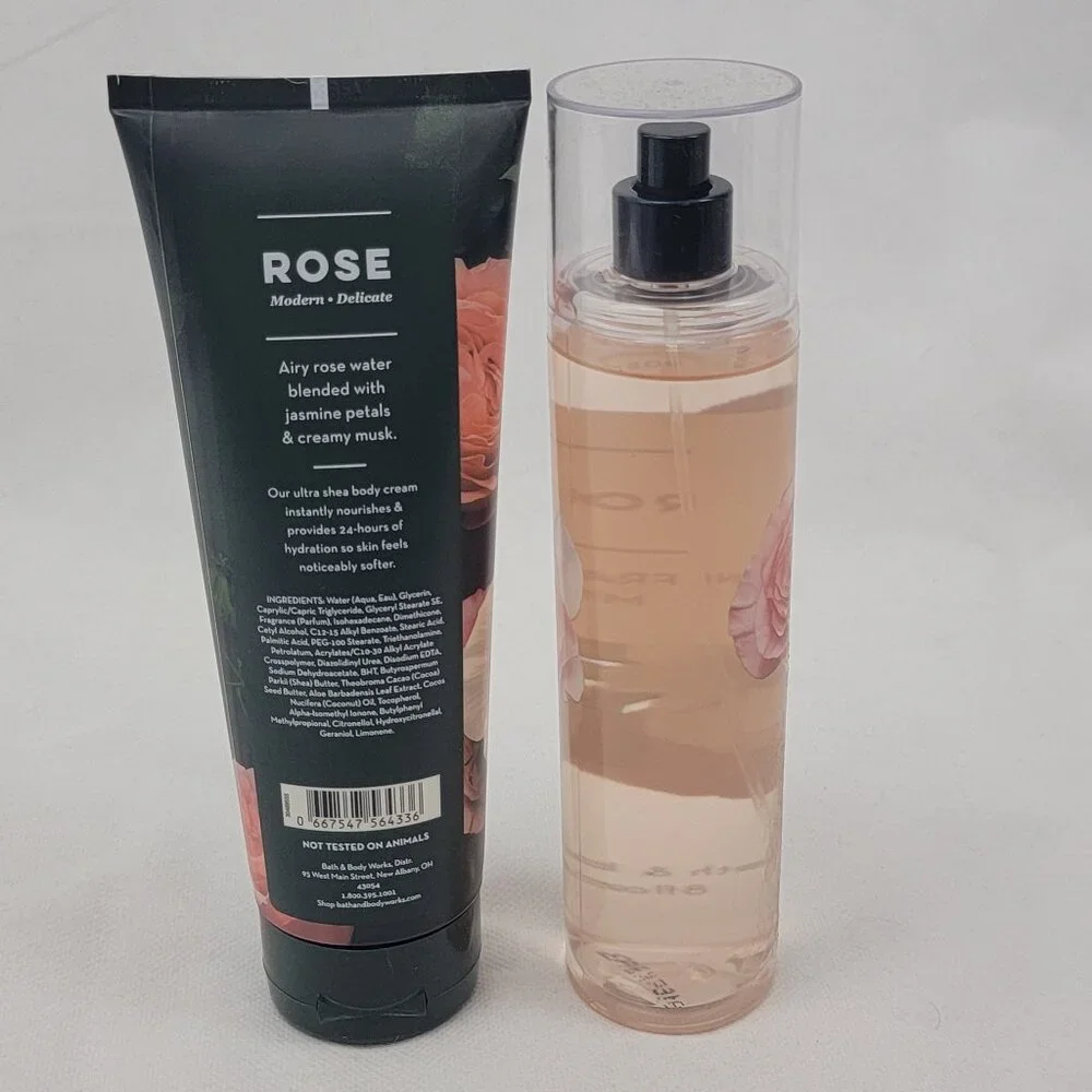 BATH & BODY WORKS Rose Ultra Shea Body Cream 8 oz Fine Fragrance Mist 8 fl oz